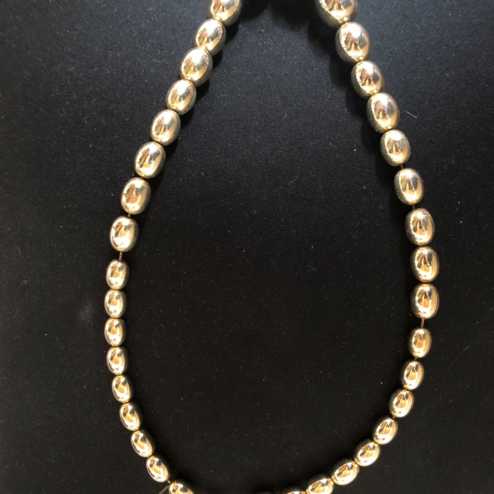 Gold bead necklace